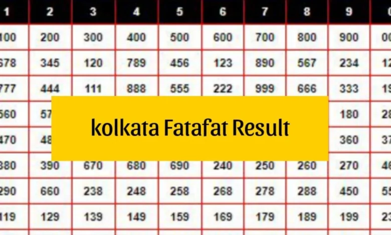 Kolkata Fatafat Today Result